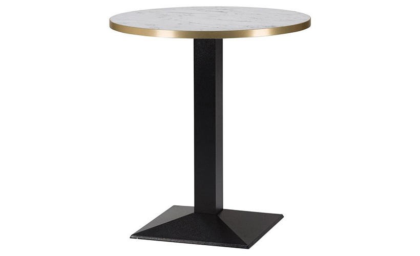 White Carrara/Gold Edge (Round) - Hudson 
